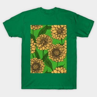 Dahlias in yellow and green T-Shirt